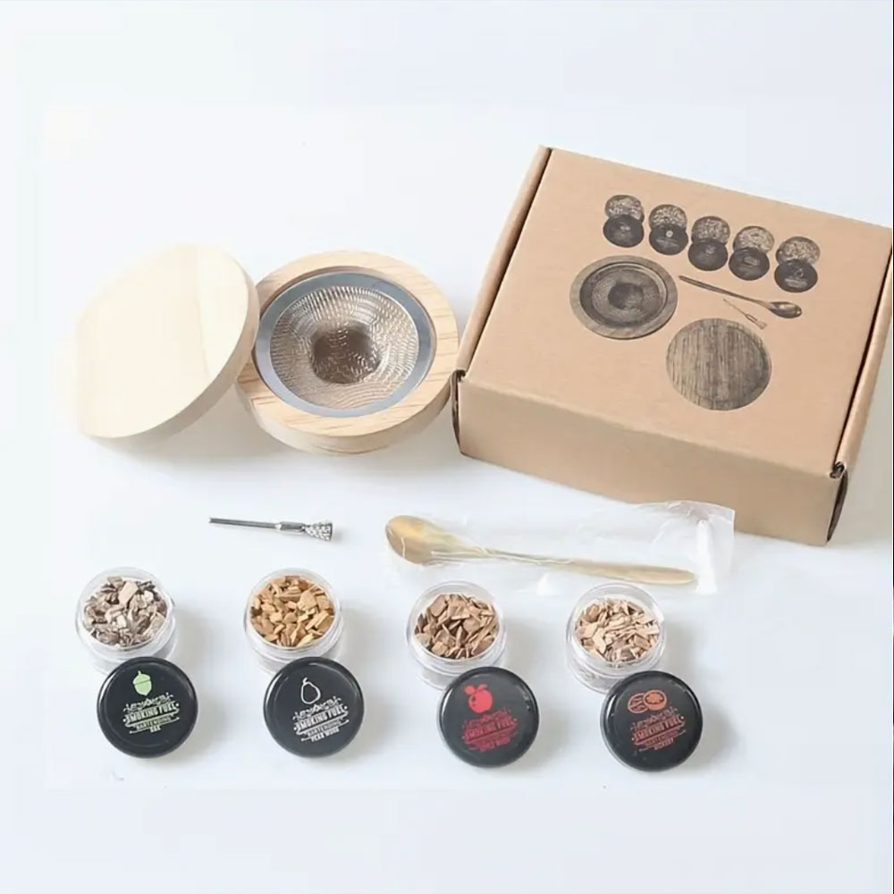Smoker Box Wood Chip - Set per affumicatore da cocktail Bar