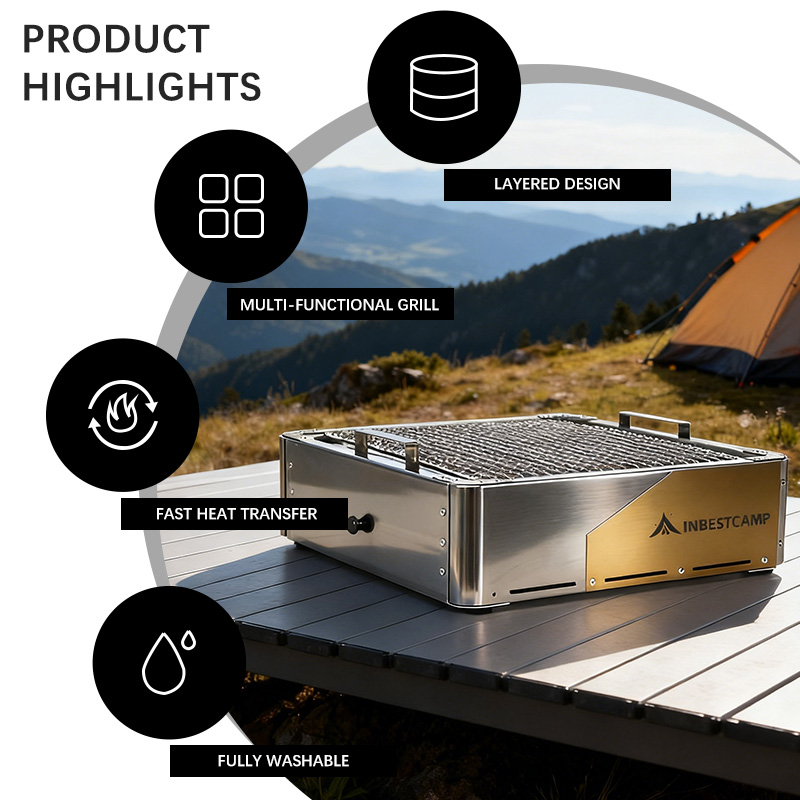 INBESTCAMP Griglia Portatile M - Home Cooking Experience recensione e prezzo